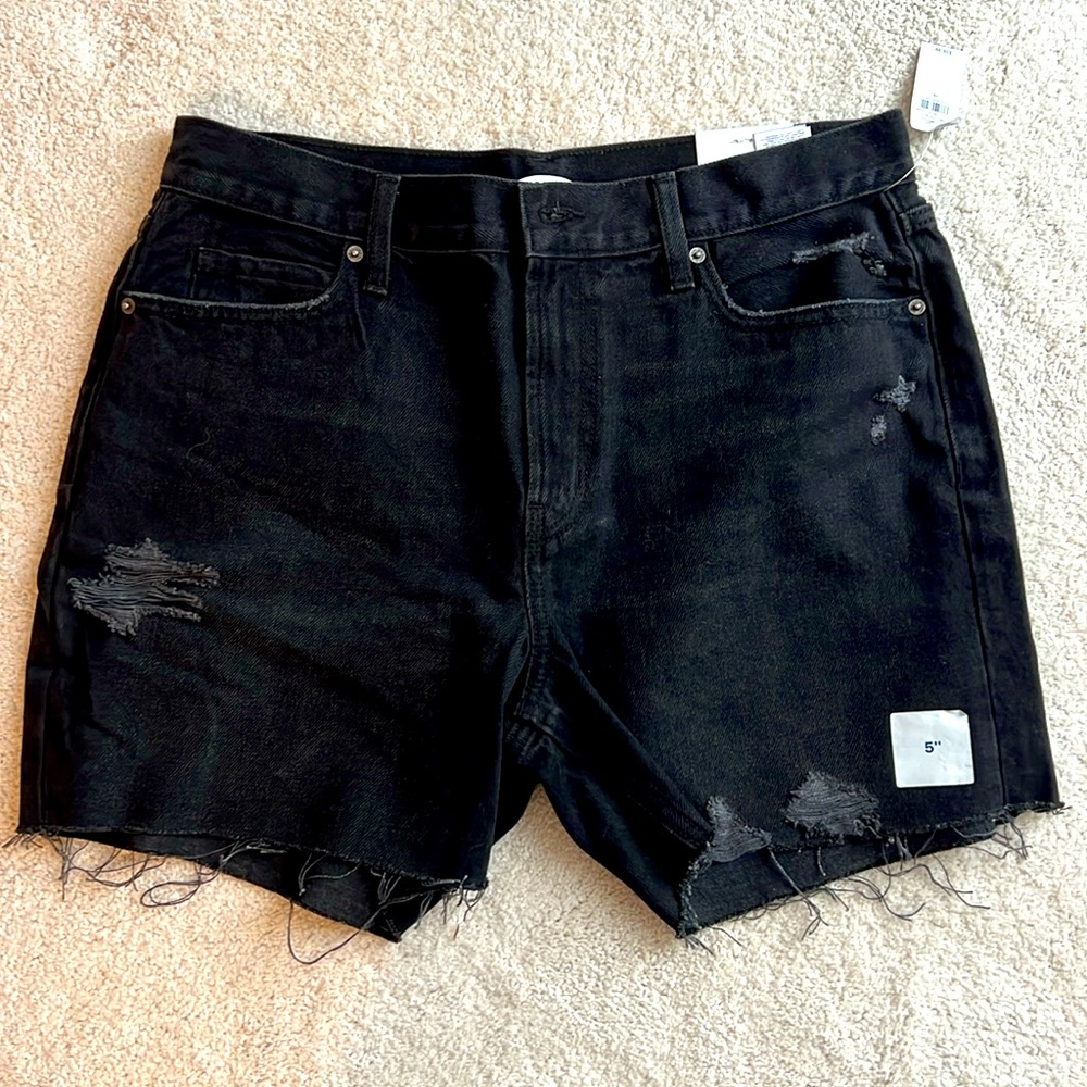 Old Navy 5” Black Denim Shorts - Size 10 NWT